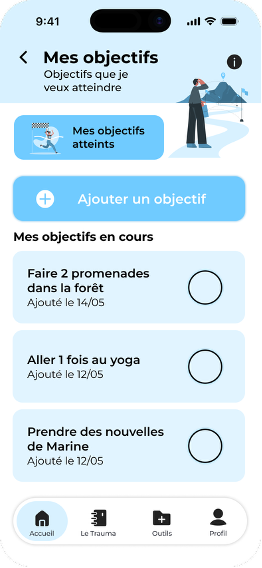 Ecran Mes objectifs