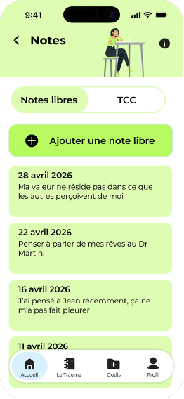 Ecran Mes notes